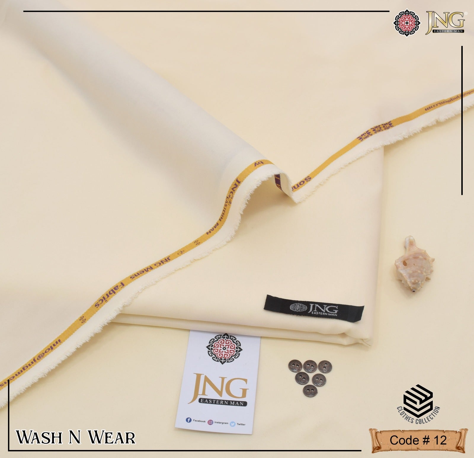 JNG Plain Wash & Wear Light Color Code 12