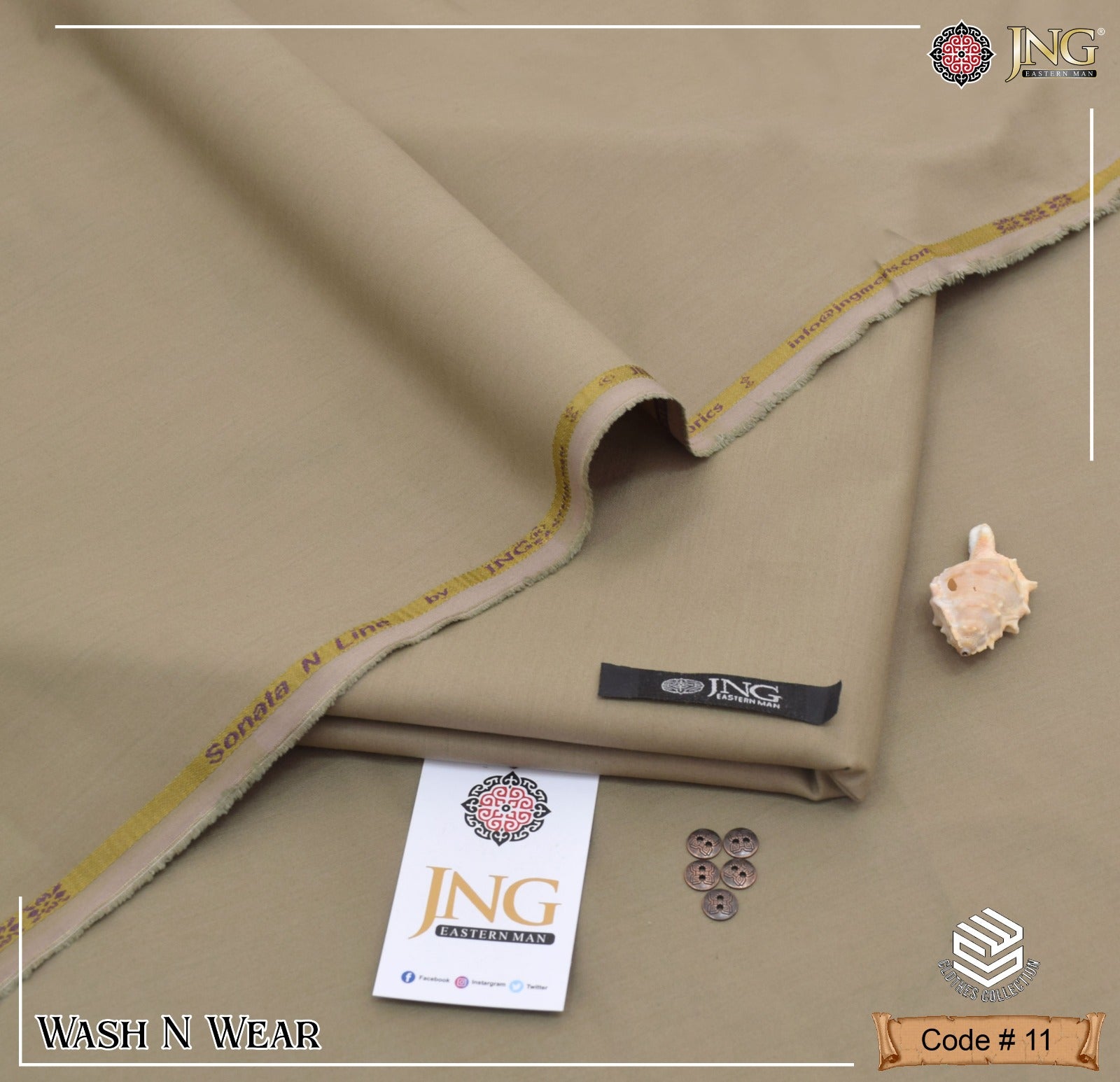 JNG Plain Wash & Wear Light Color Code 11