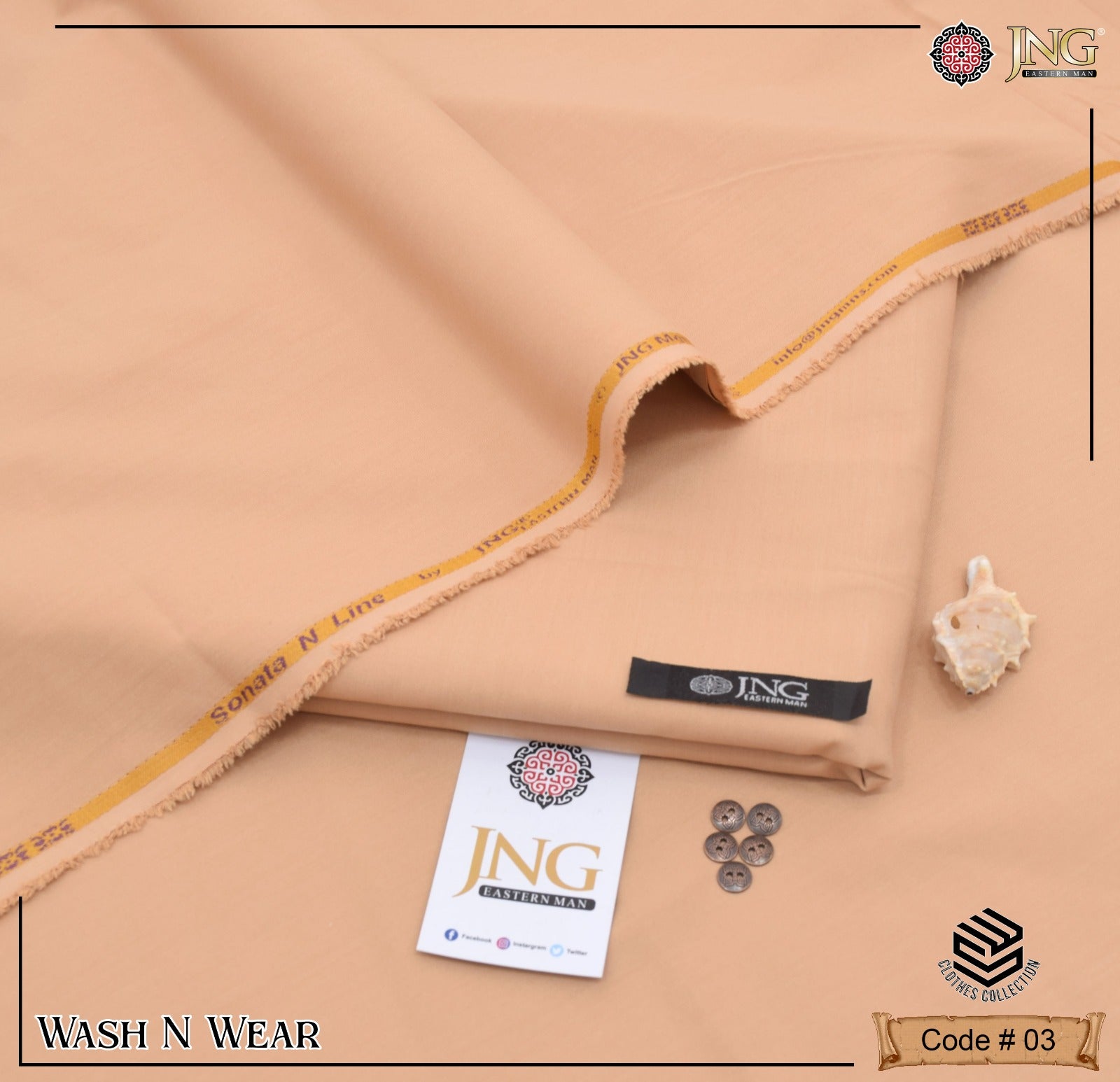 JNG Plain Wash & Wear Light Color Code 03