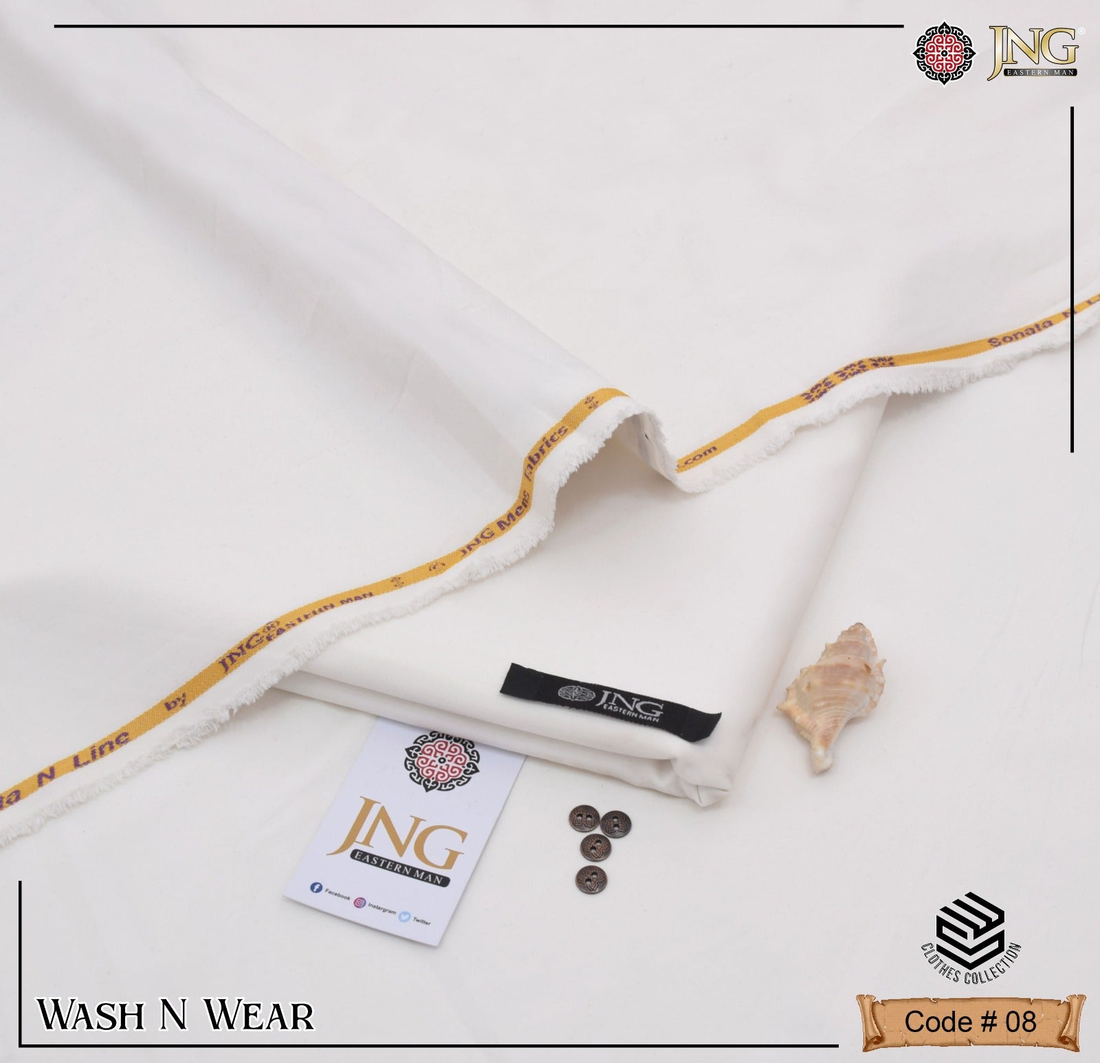 JNG Plain Wash & Wear Light Color Code 08