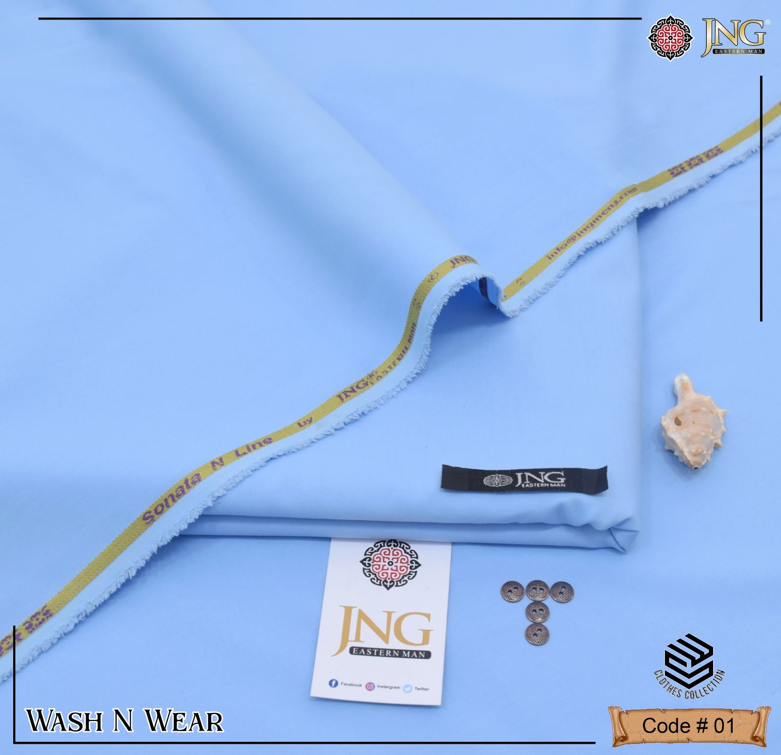 JNG Plain Wash & Wear Light Color Code 01