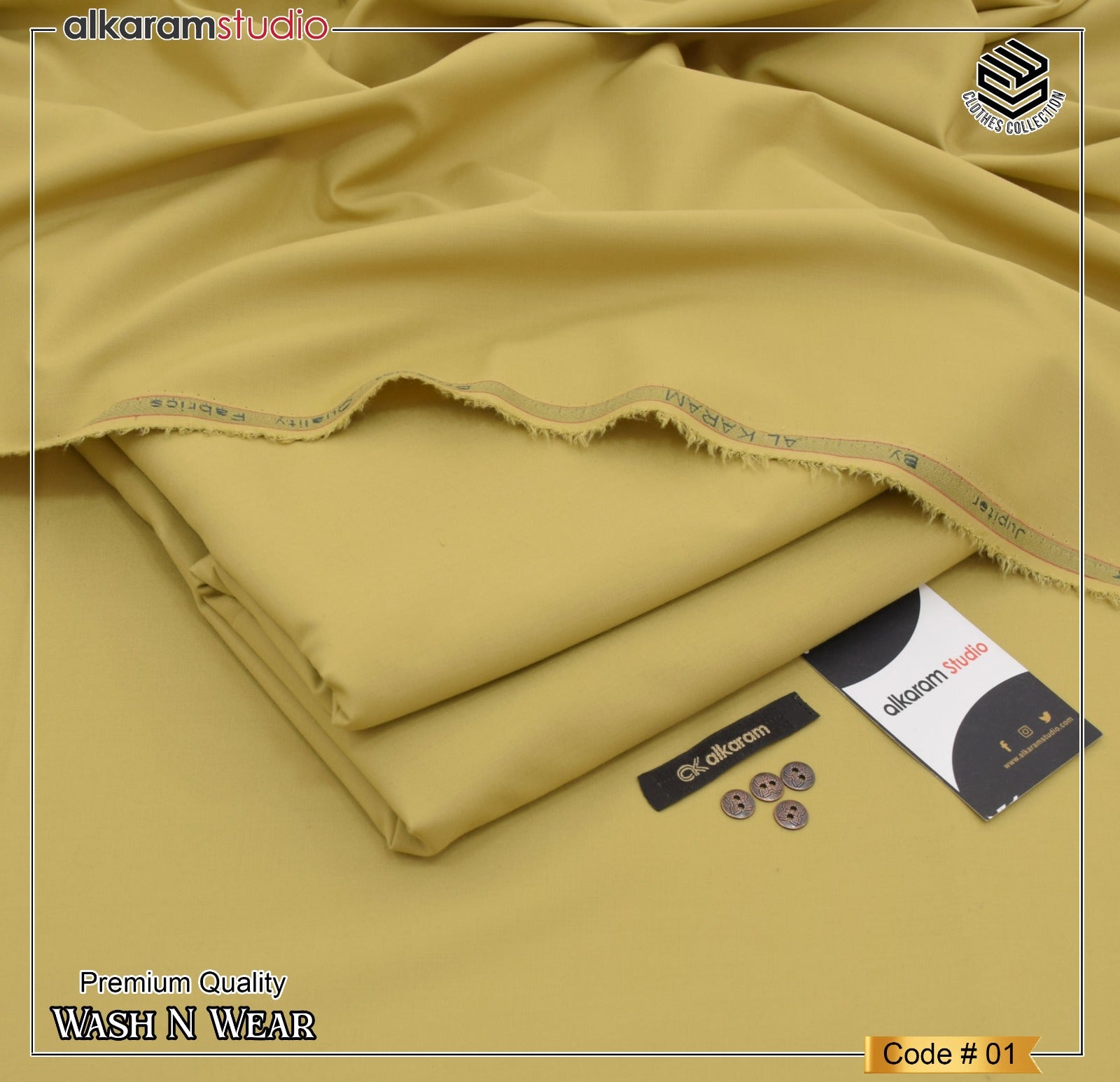 Al Karam Wash & Wear Men Unstitched Suit Code 01