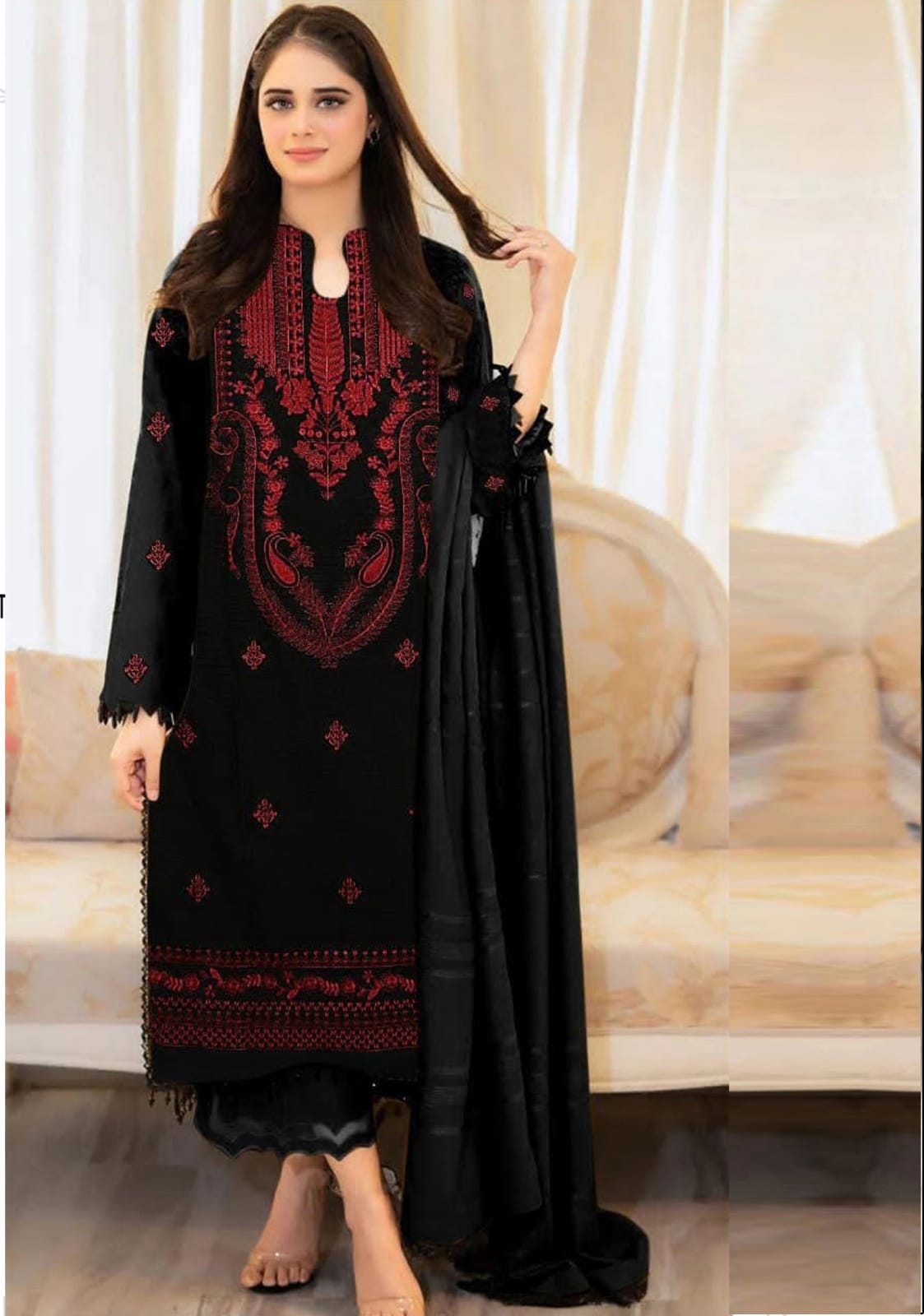 LIBAAS 3pc Embroidered Lawn Suit