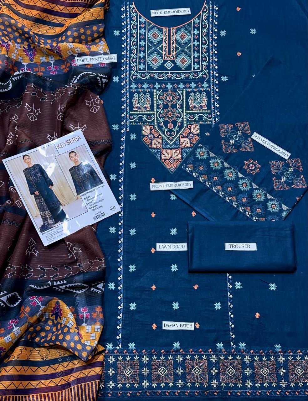 KAESERYA Lawn Embroidered 3 pcs
