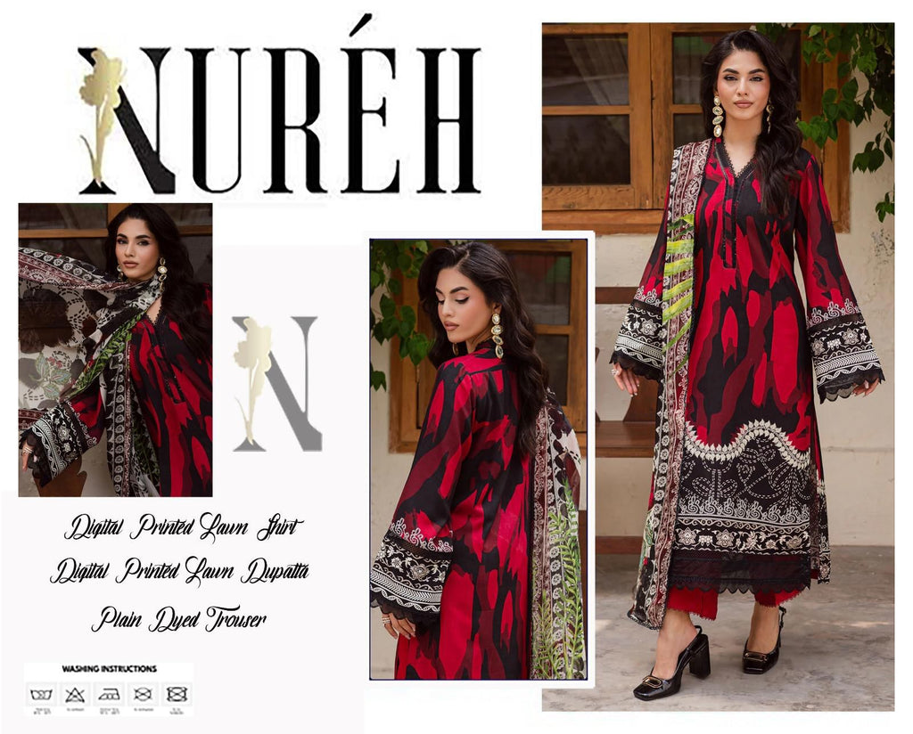 NUREH Digital Printed Lawn 3pc
