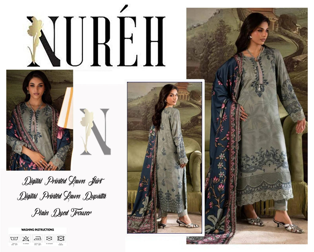 NUREH Digital Printed Lawn 3pc