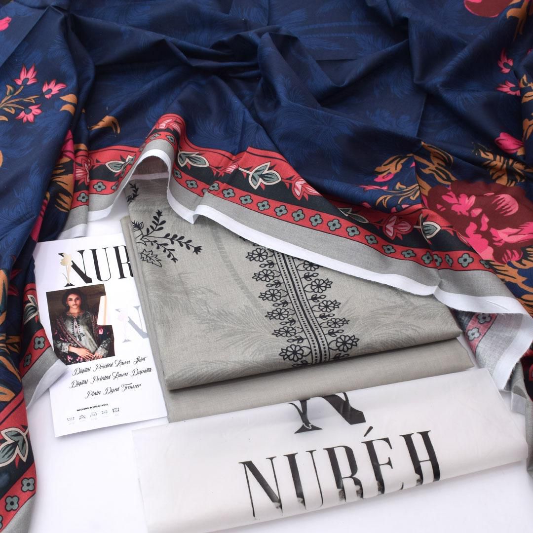 NUREH Digital Printed Lawn 3pc