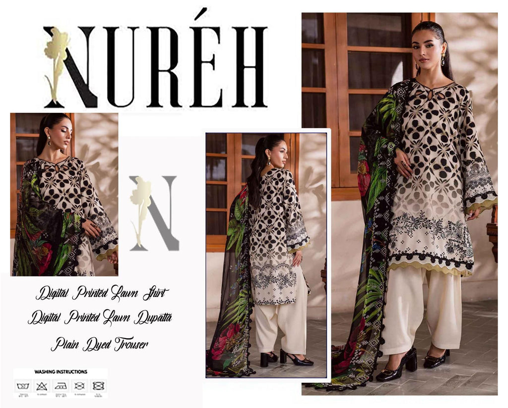 NUREH Digital Printed Lawn 3pc