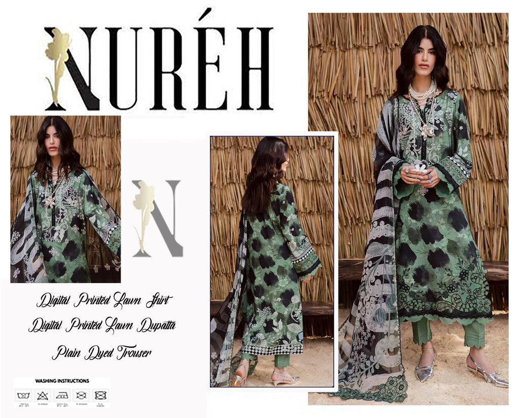 NUREH Digital Printed Lawn 3pc