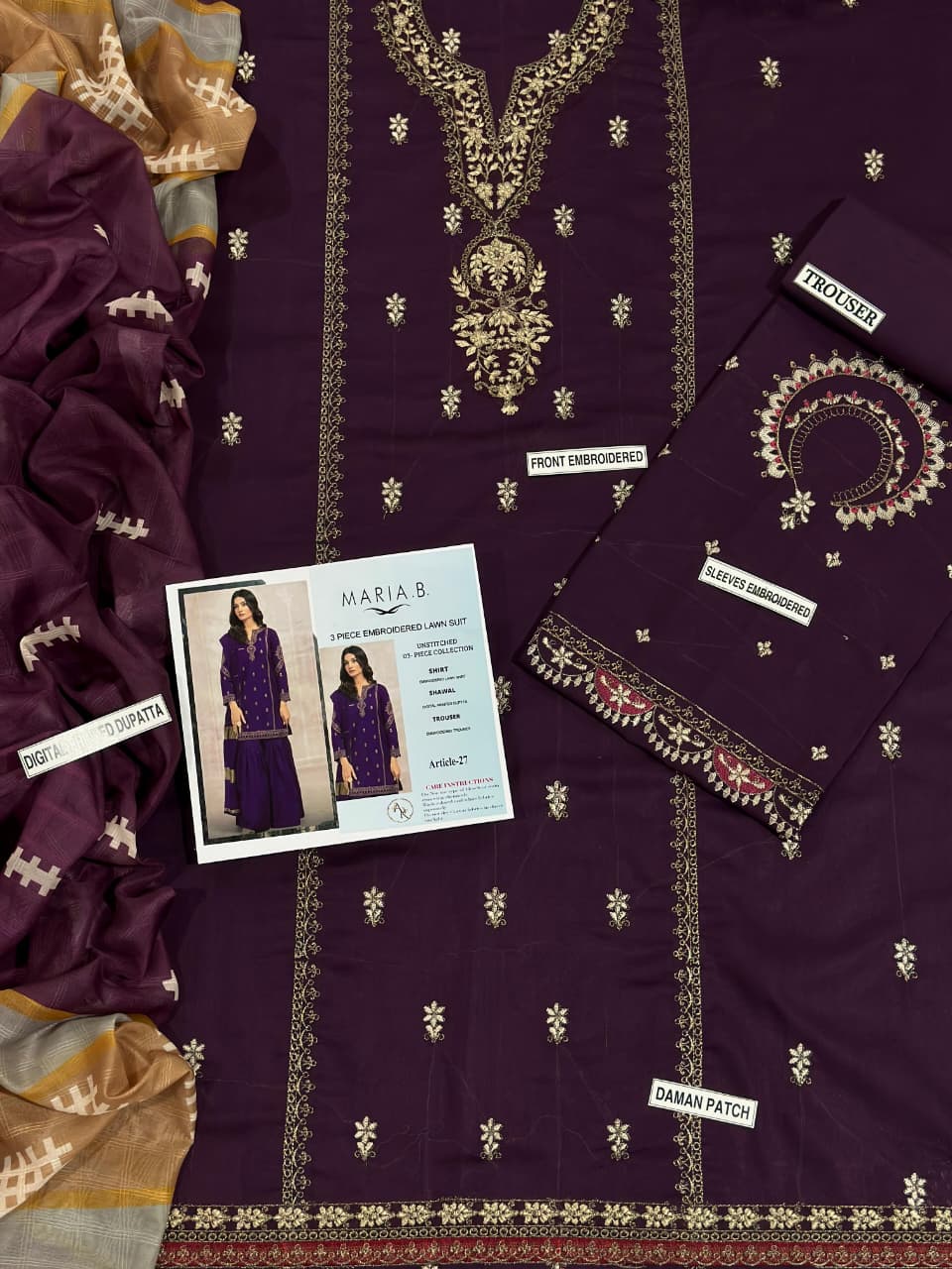 MARIA.B 3pc Lawn Embroidered Suit