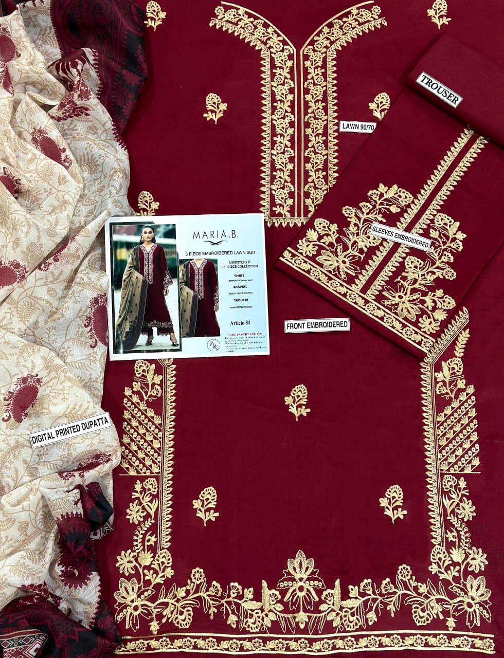 MARIA.B 3pc Embroidered Lawn Suit
