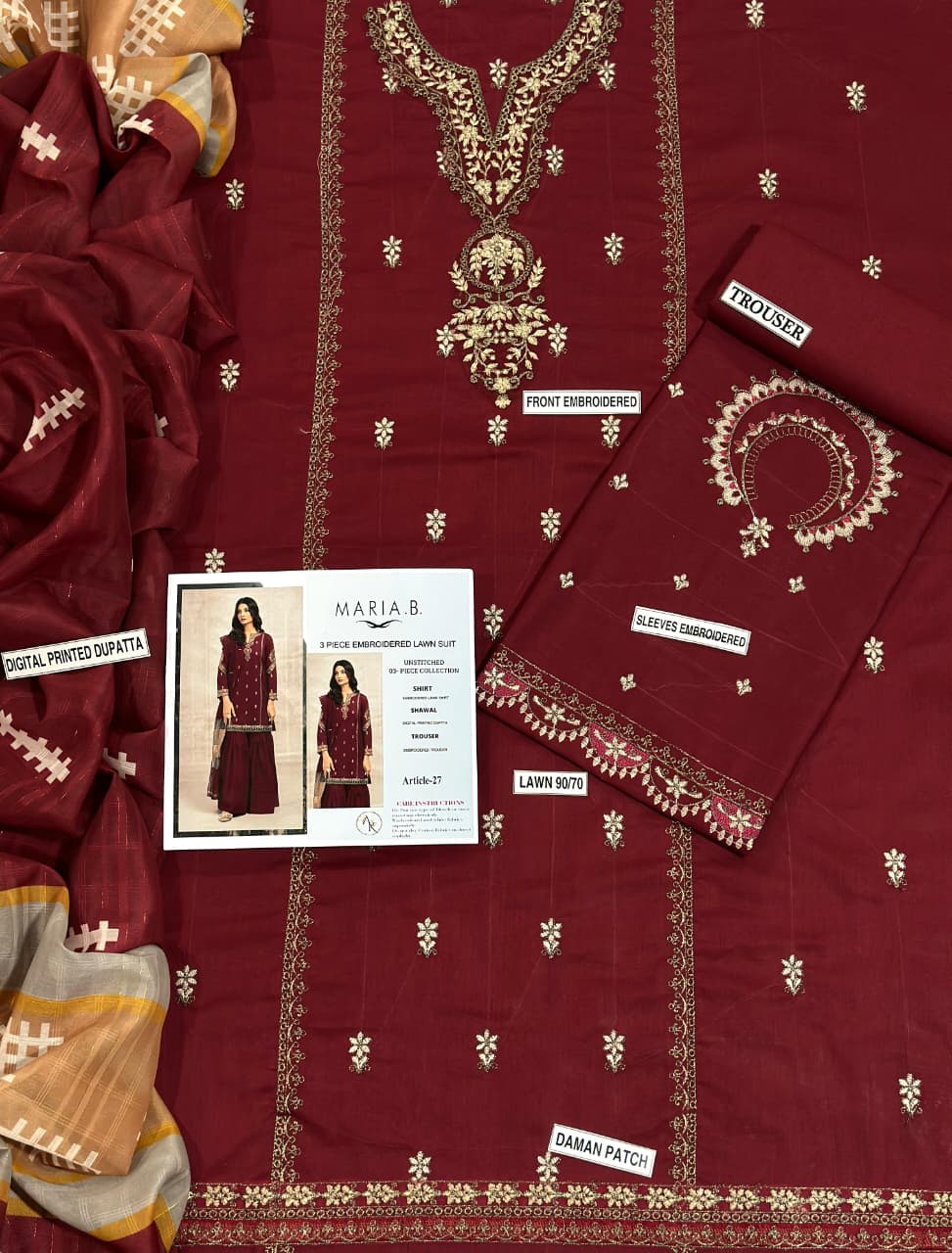 MARIA.B 3pc Lawn Embroidered Suit