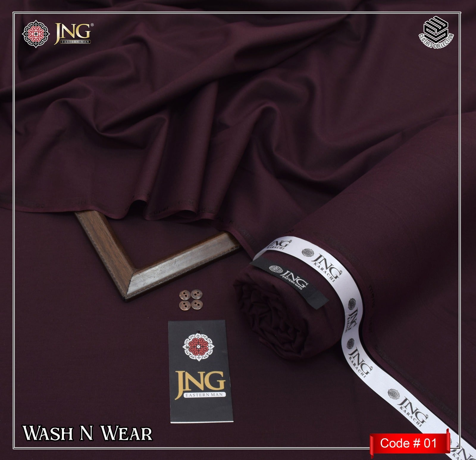JNG Plain Wash & Wear Dark Color Code 01