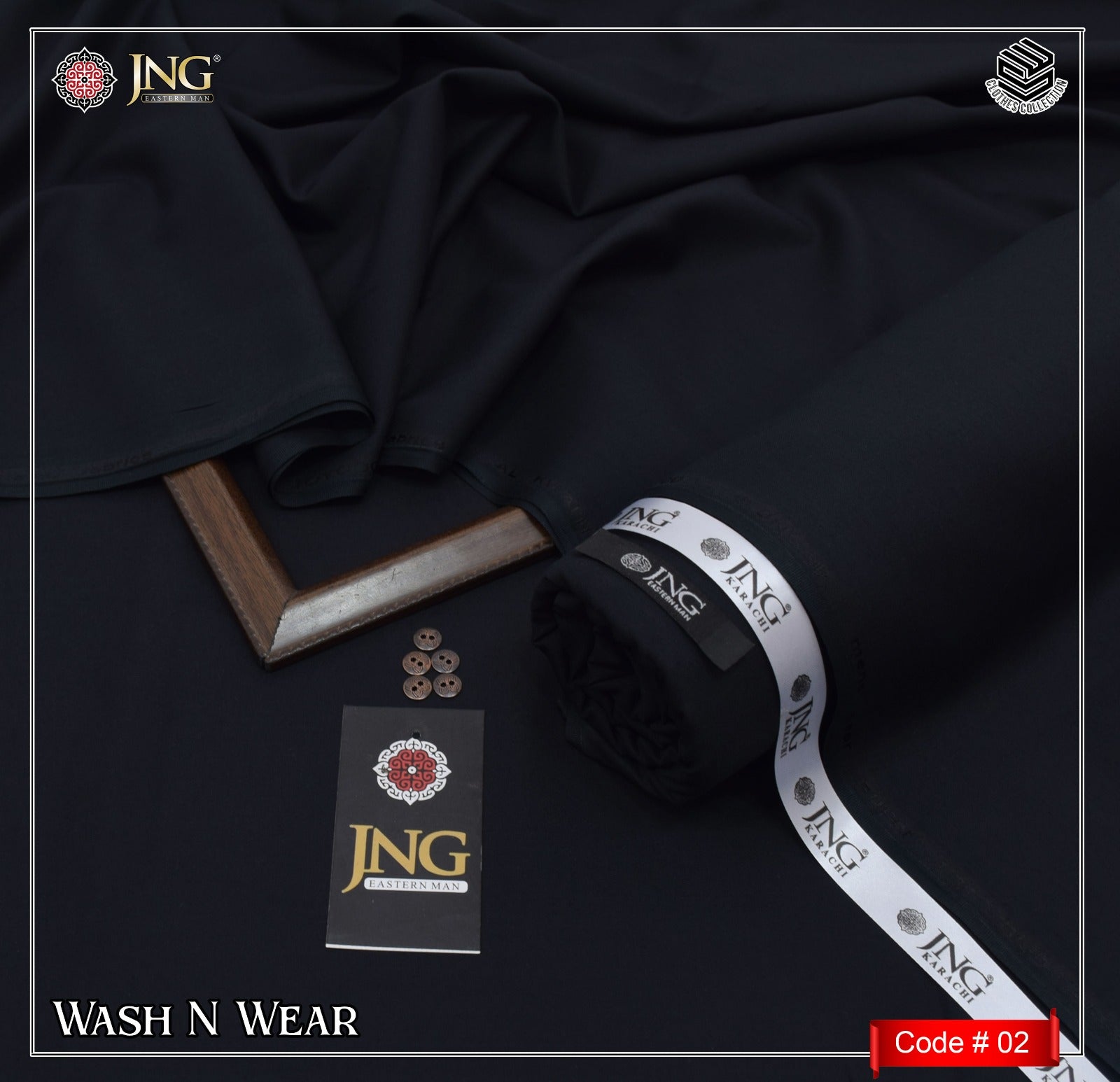 JNG Plain Wash & Wear Dark Color Code 02