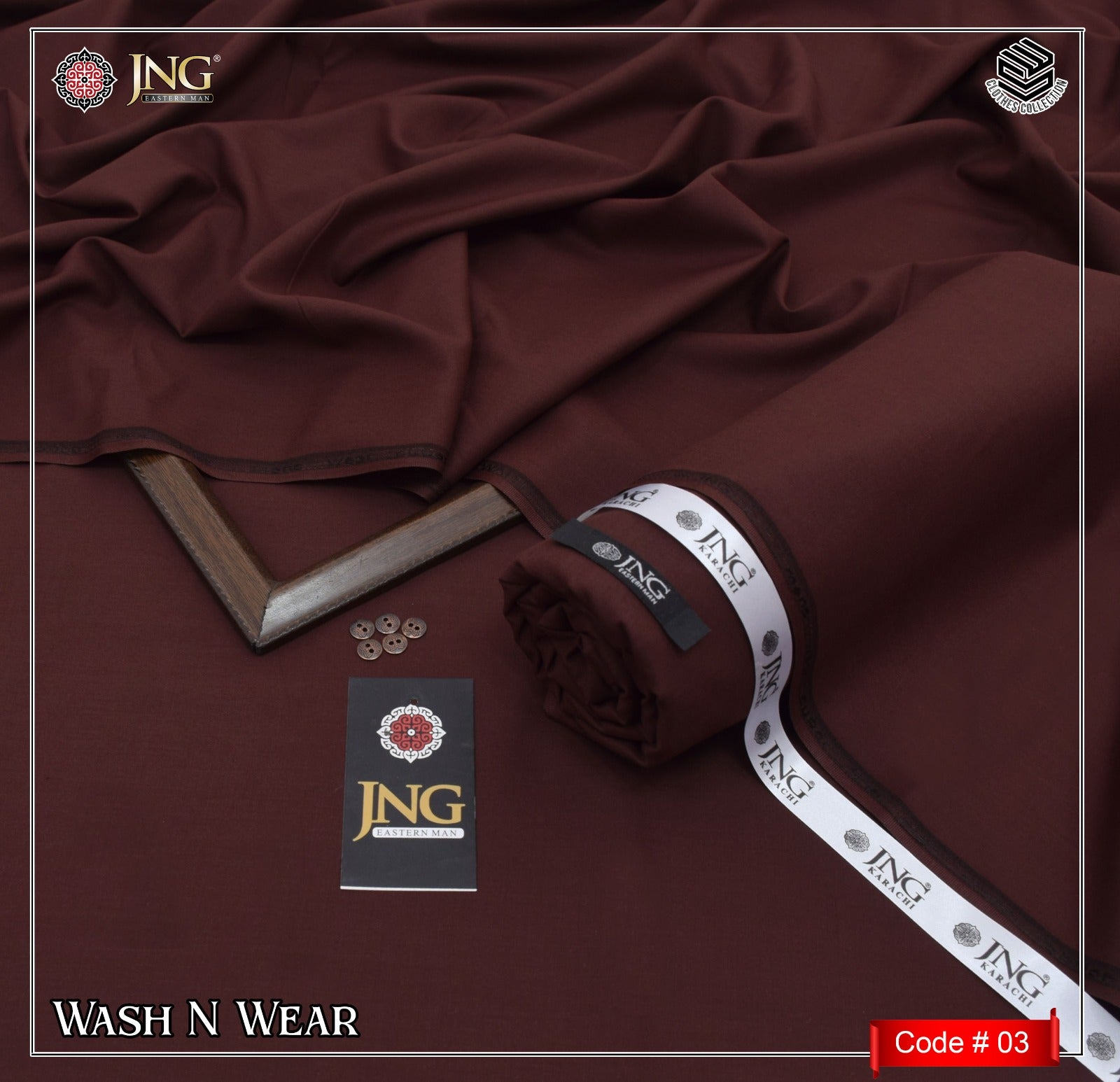 JNG Plain Wash & Wear Dark Color Code 03