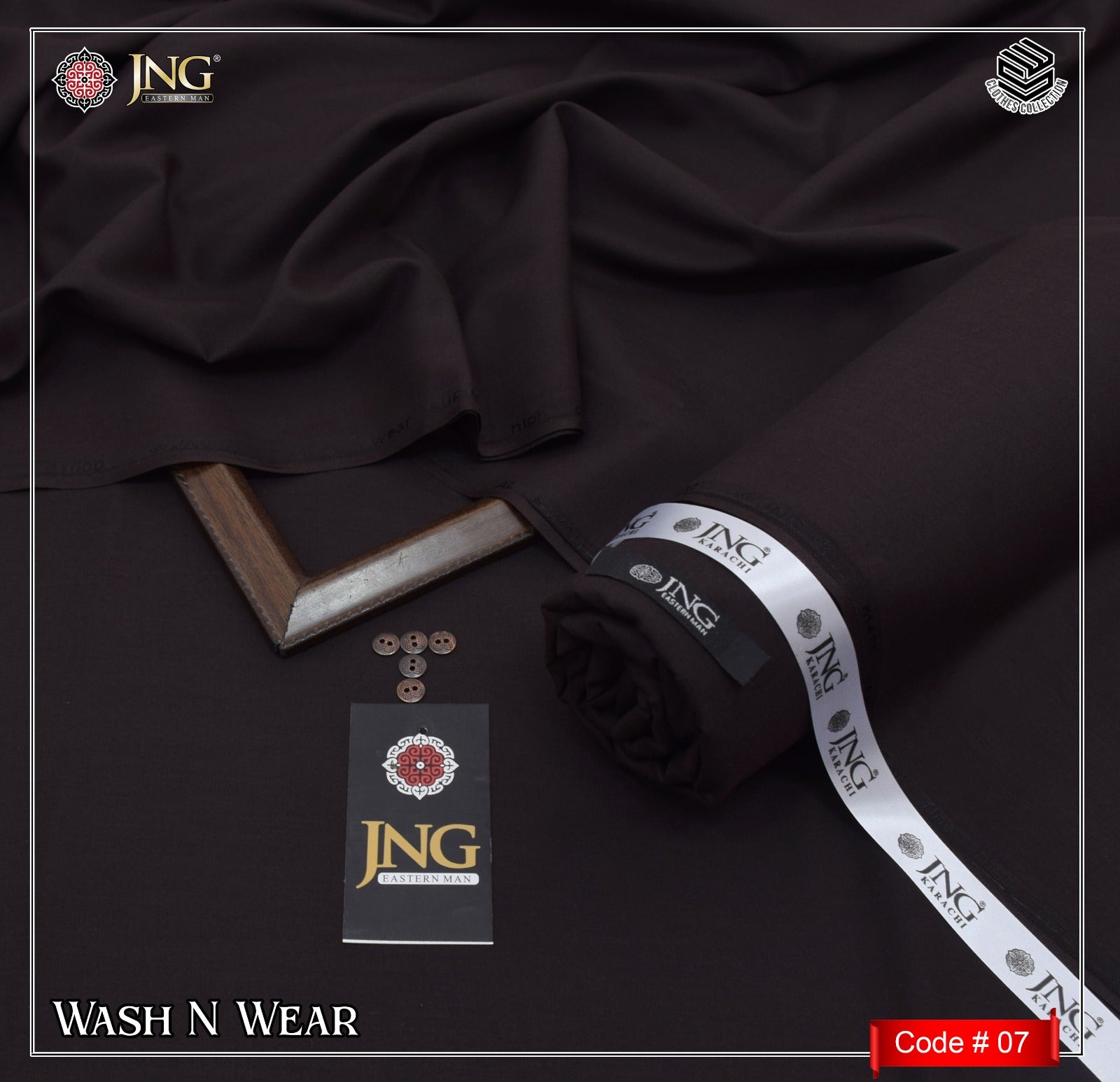 JNG Plain Wash & Wear Dark Color Code 07