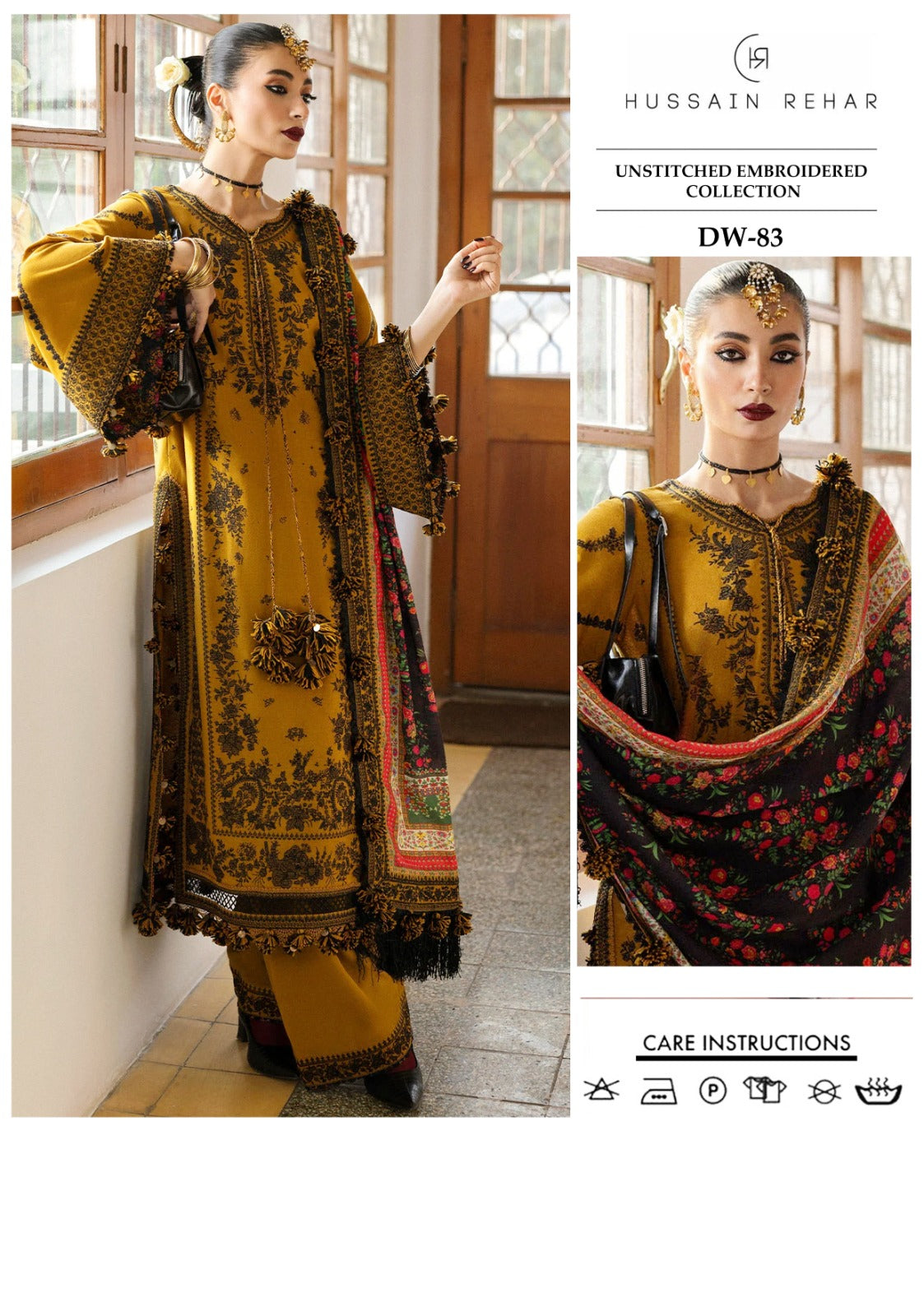 HUSSAIN REHAR 3pc Embroidered Lawn Suit