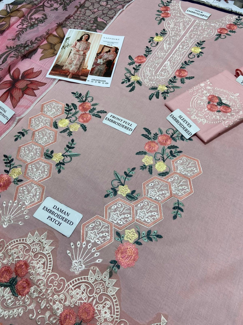 SAPPHIRE 3pc Embroidered Lawn Suit