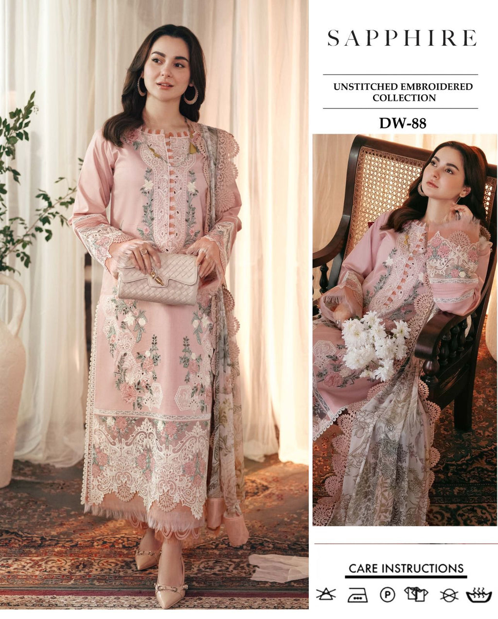 SAPPHIRE 3pc Embroidered Lawn Suit