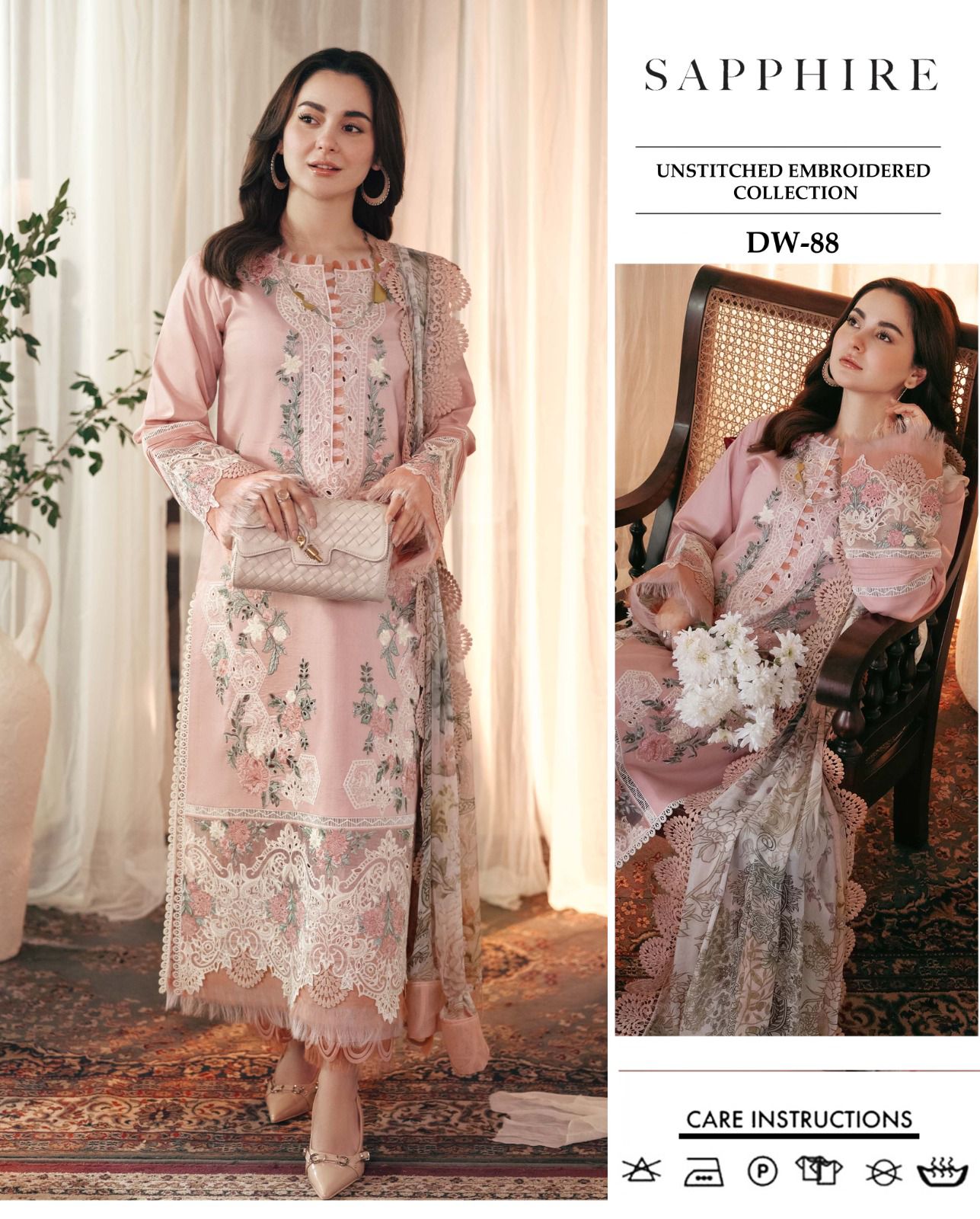 SAPPHIRE 3pc Embroidered Lawn Suit