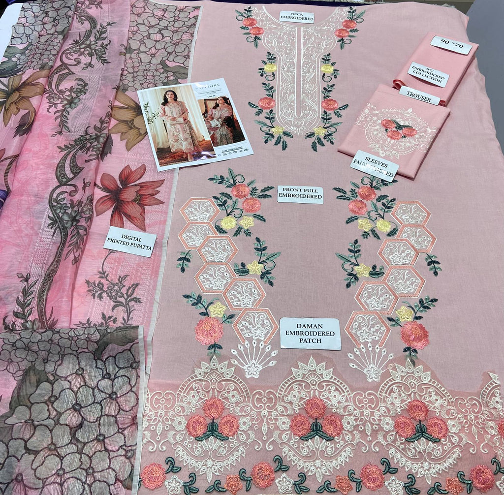 SAPPHIRE 3pc Embroidered Lawn Suit