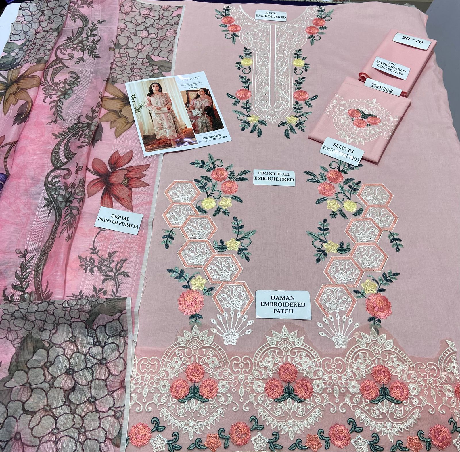 SAPPHIRE 3pc Embroidered Lawn Suit