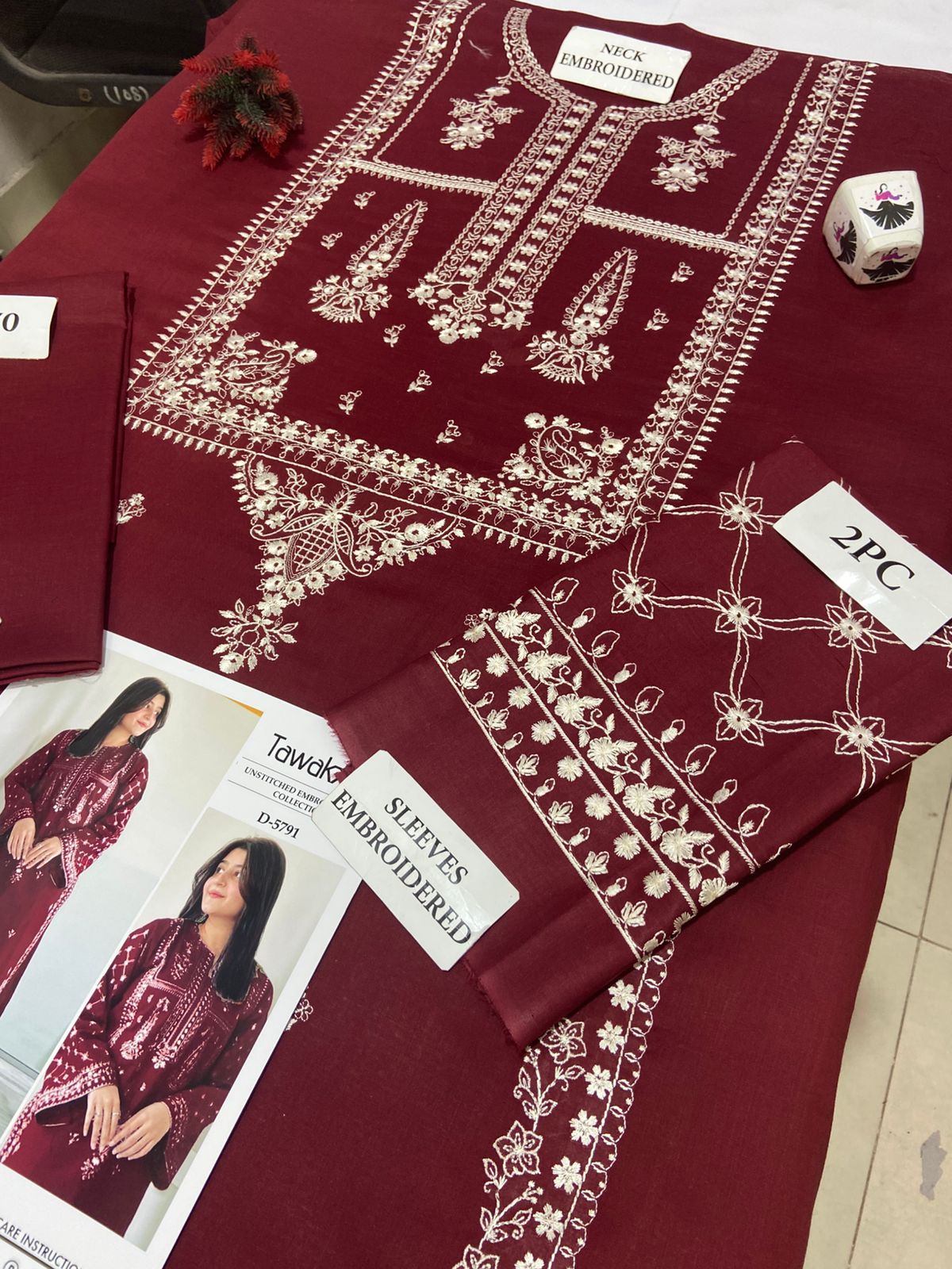 TAWAKKAL 2pc Embroidered Lawn Suit