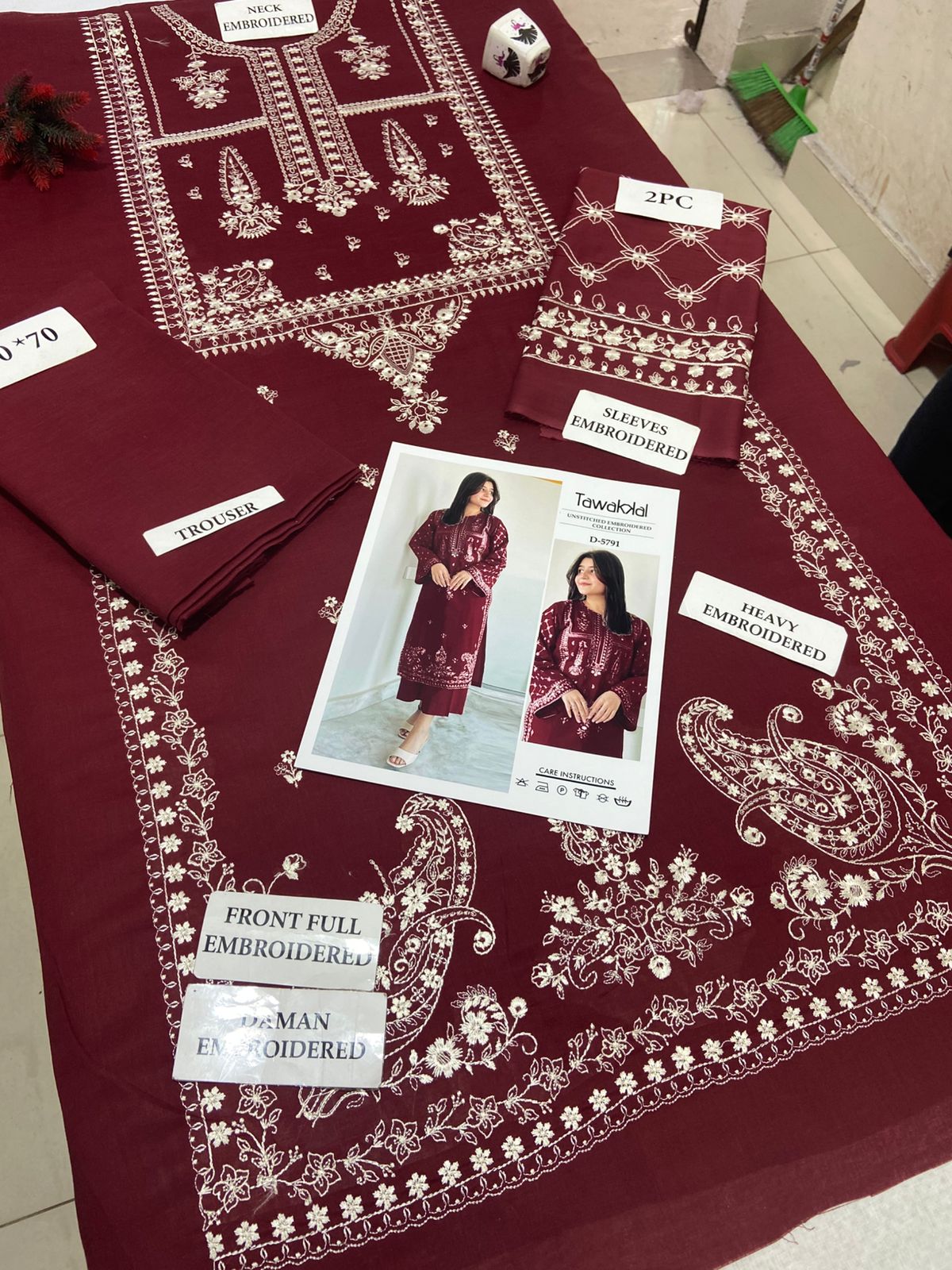 TAWAKKAL 2pc Embroidered Lawn Suit