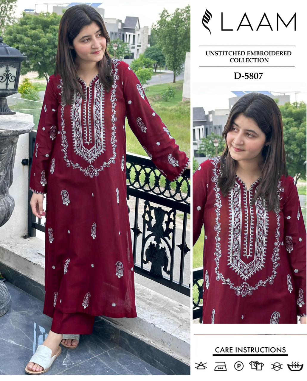 LAAM 2pc Embroidered Lawn Suit
