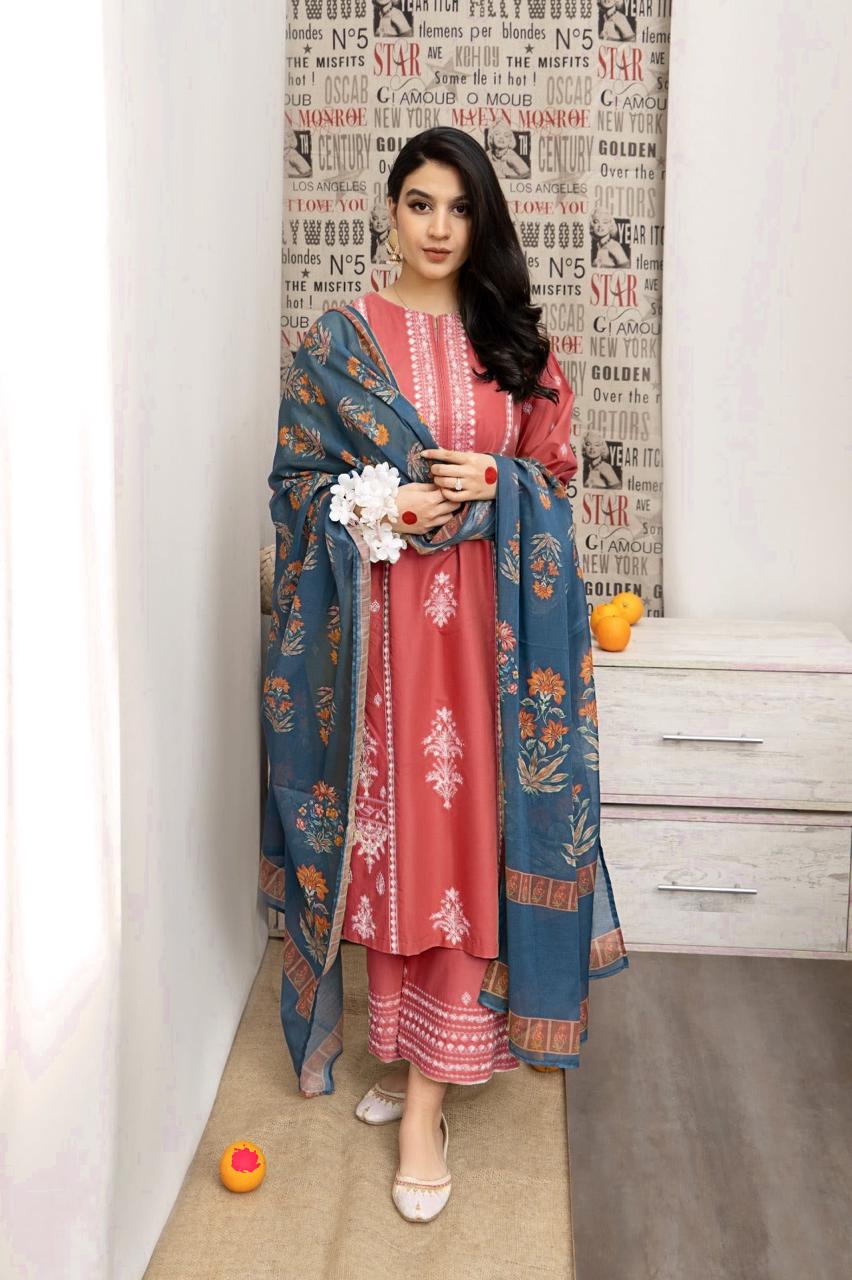 URGE 3pc Embroidered Lawn Suit