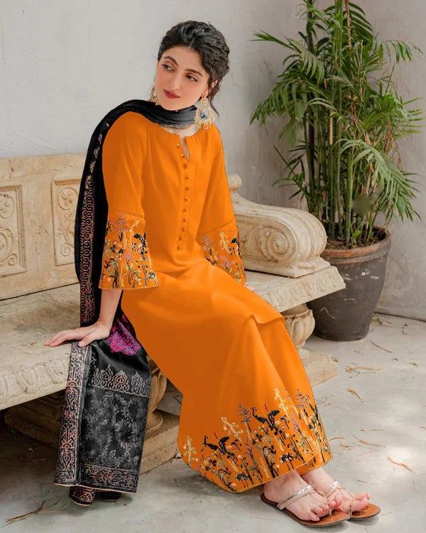 ASLING 3pc Embroidered Lawn Suit