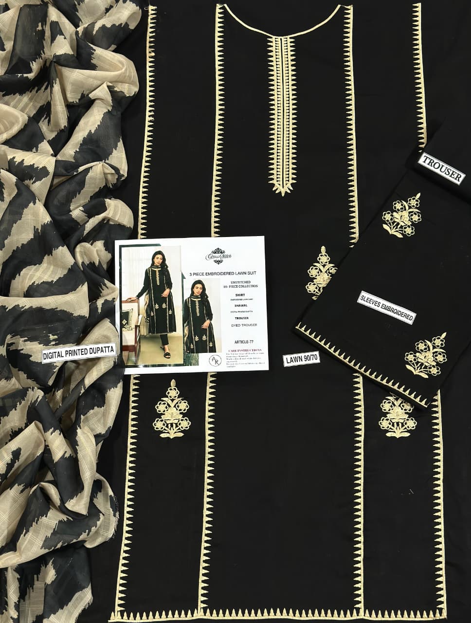 CROSS STITCH 3pc Embroidered Lawn Suit