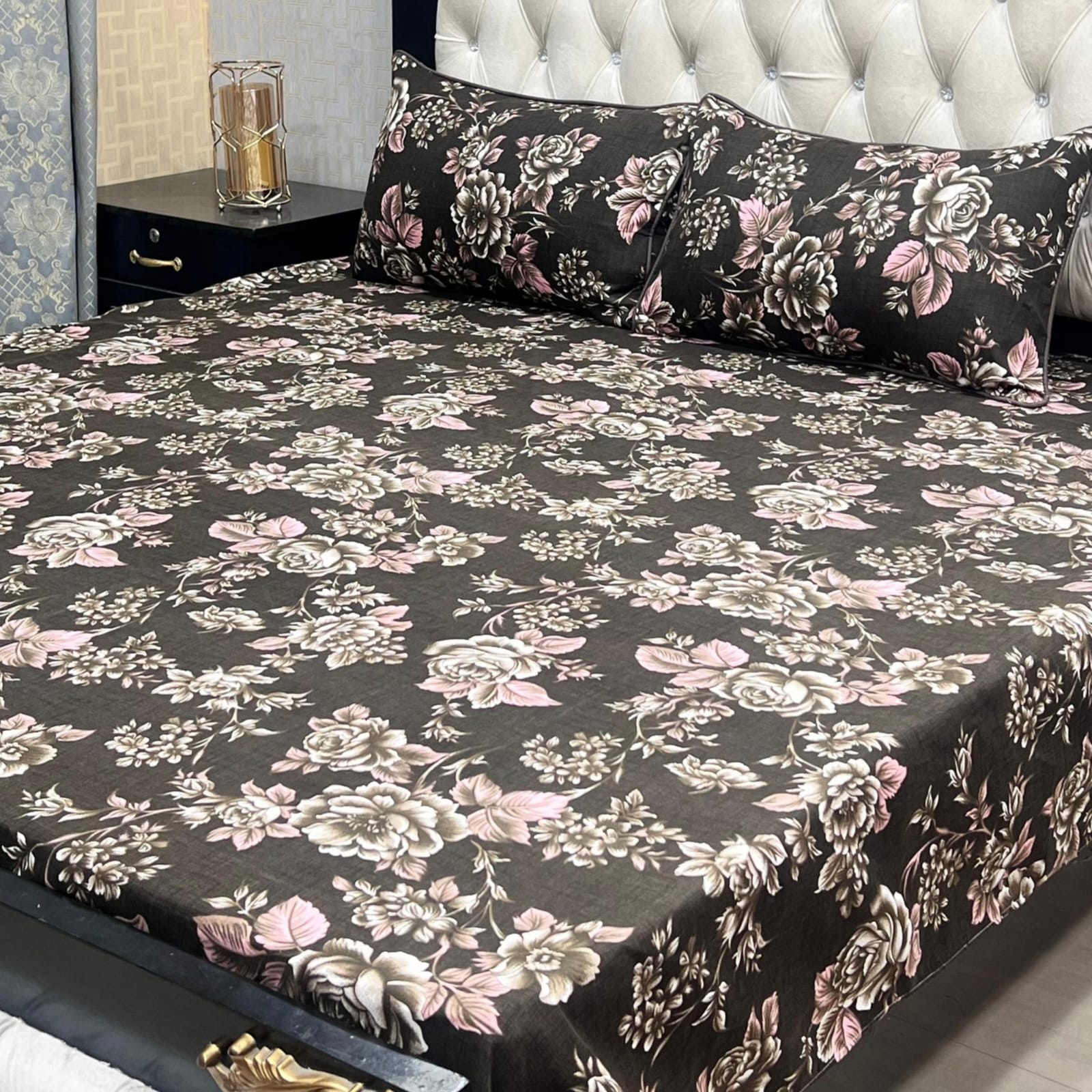 3D-Crystal Cotton 3 PCS Bedsheet