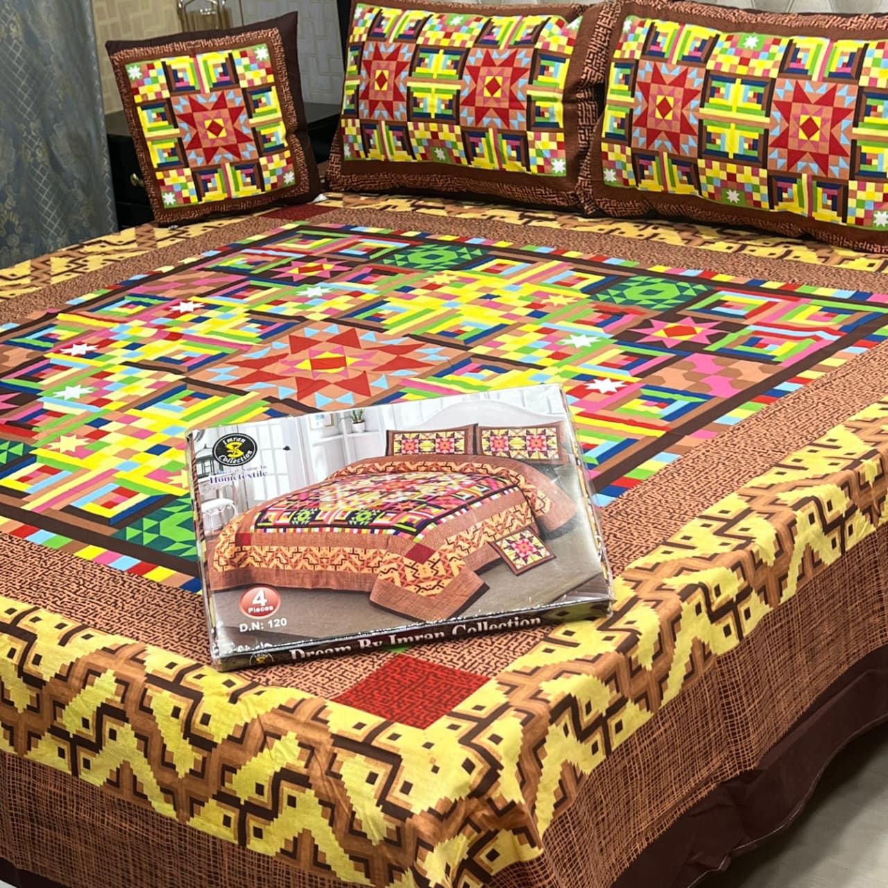 4Pcs Crystal Cotton King Size Bed Sheet Set-3D Printed