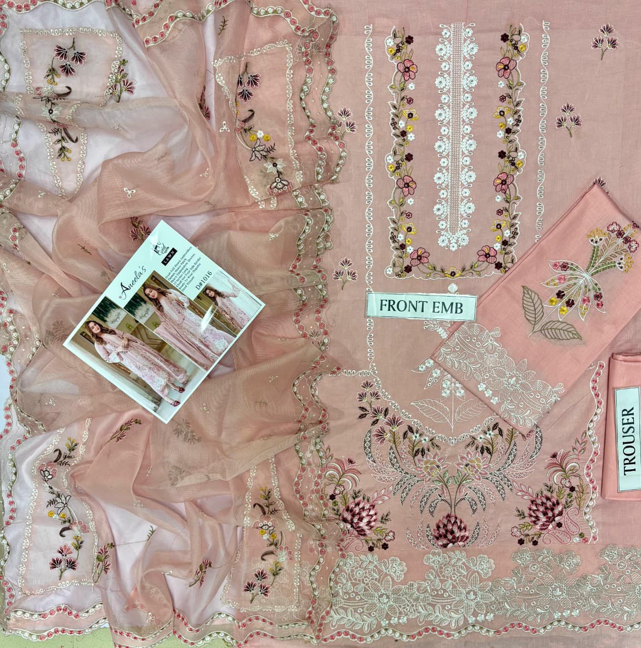 ANEELA'S 3pc Heavy Embroidered Lawn Suit