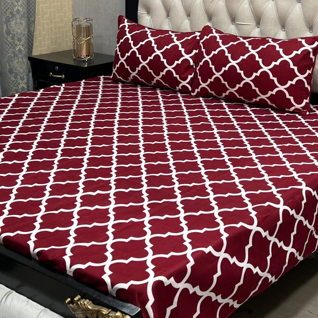 3D-Crystal Cotton 3 PCS Bedsheet