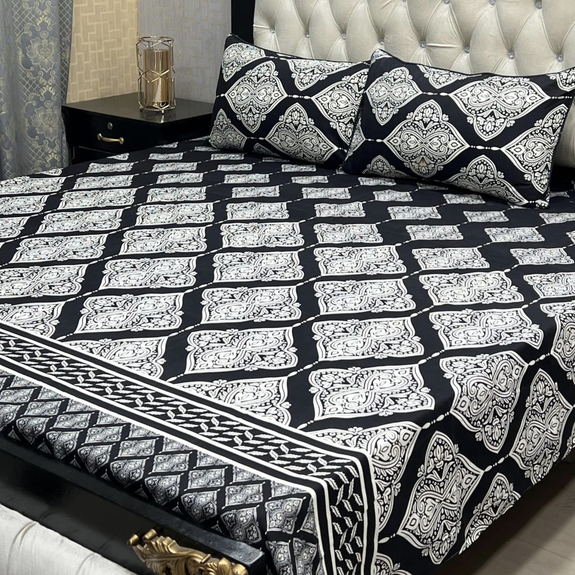 3D-Crystal Cotton 3 PCS Bedsheet