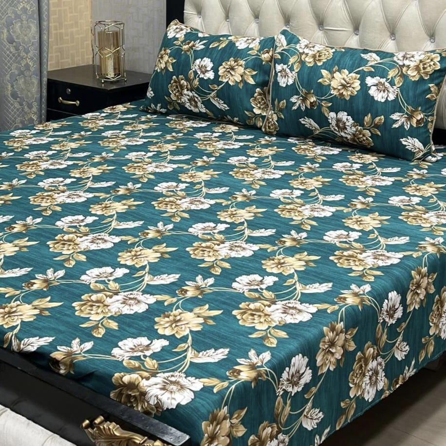 3D-Crystal Cotton 3 PCS Bedsheet