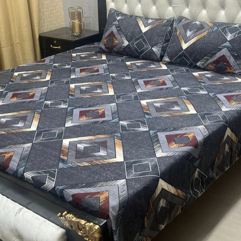 3D-Crystal Cotton 3 PCS Bedsheet
