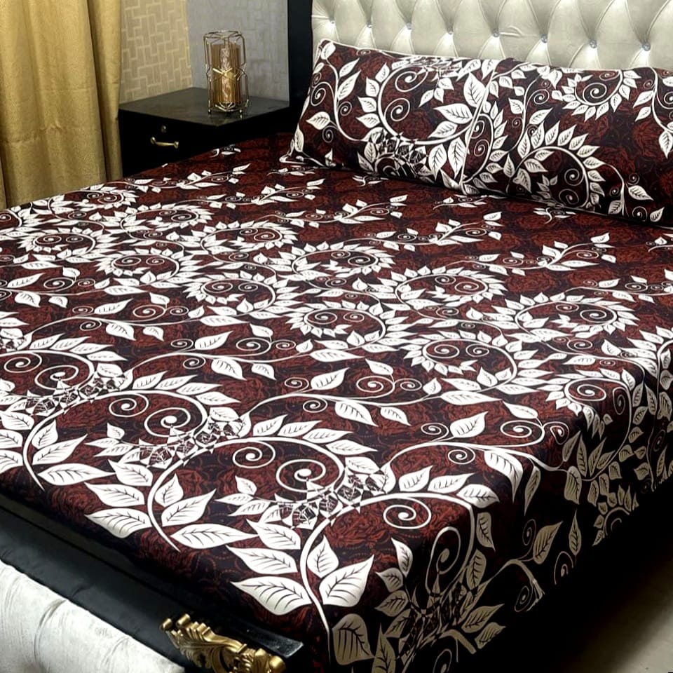 3D-Crystal Cotton 3 PCS Bedsheet