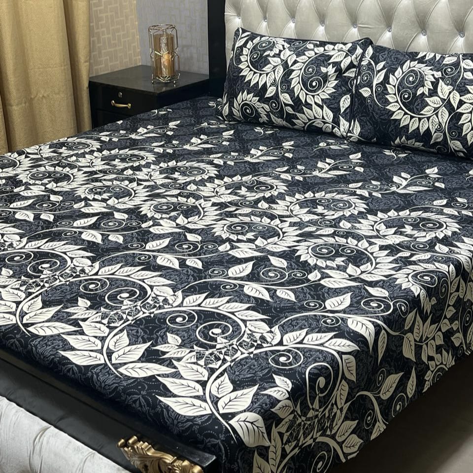 3D-Crystal Cotton 3 PCS Bedsheet