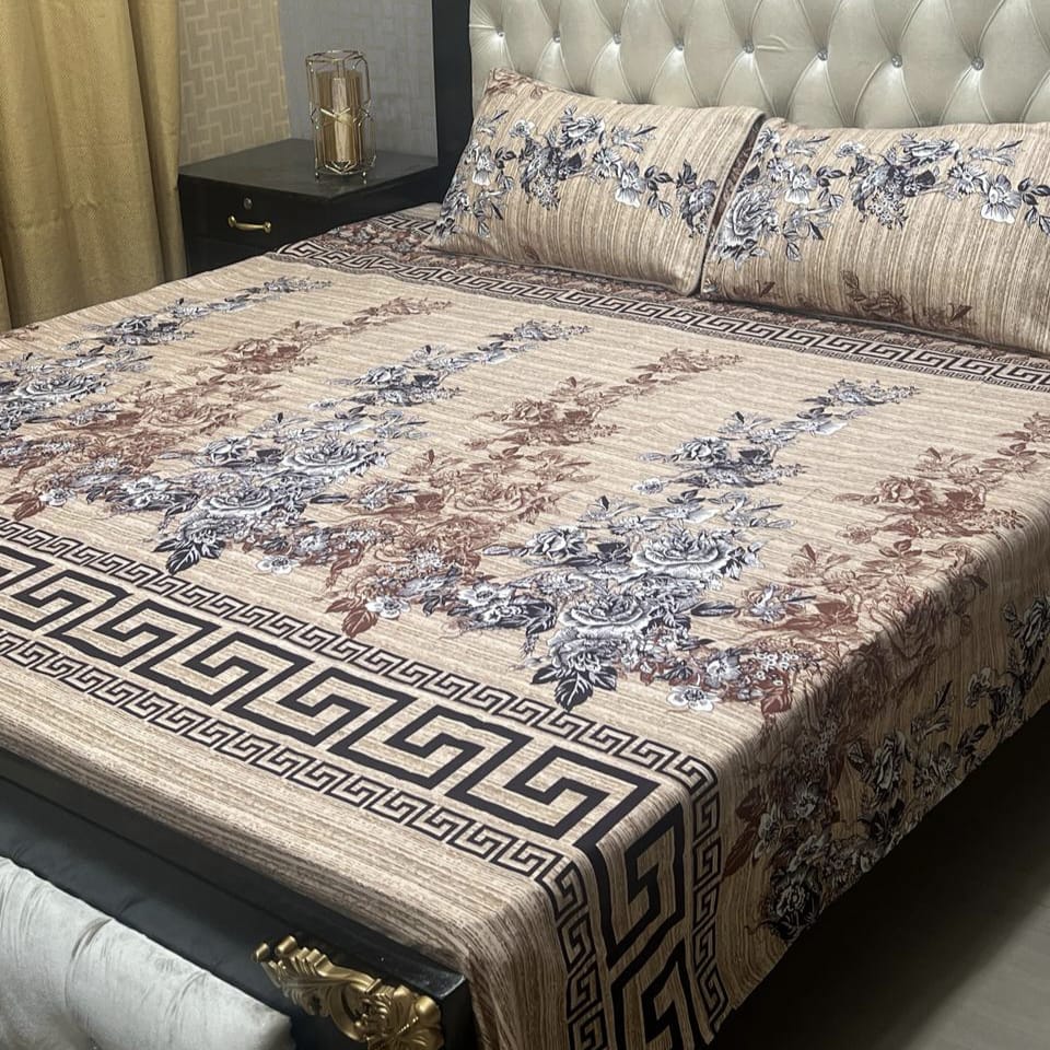 3D-Crystal Cotton 3 PCS Bedsheet