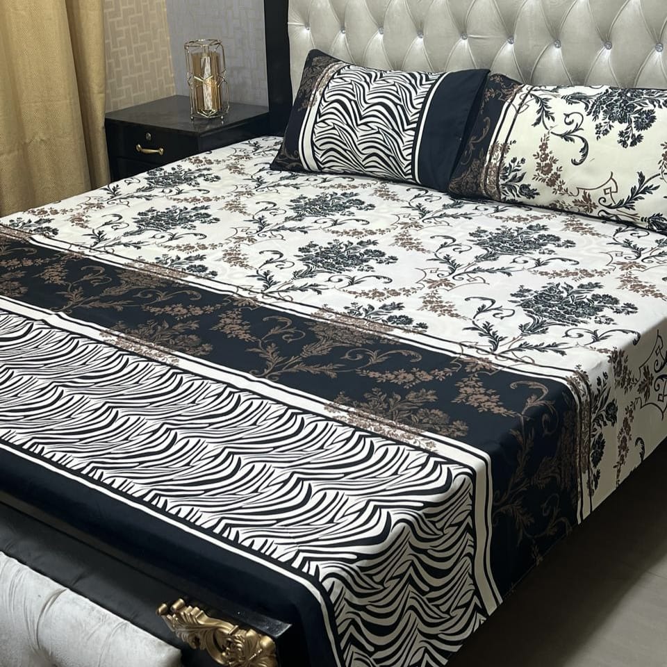 3D-Crystal Cotton 3 PCS Bedsheet