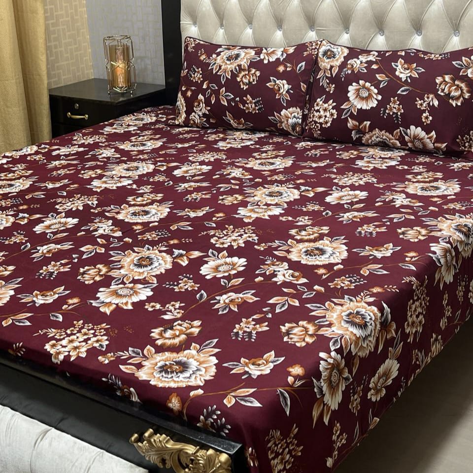 3D-Crystal Cotton 3 PCS Bedsheet