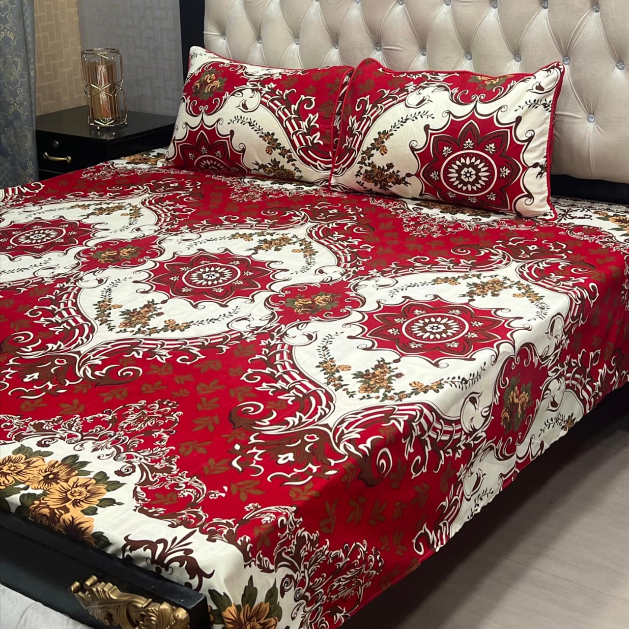 3D-Crystal Cotton 3 PCS Bedsheet
