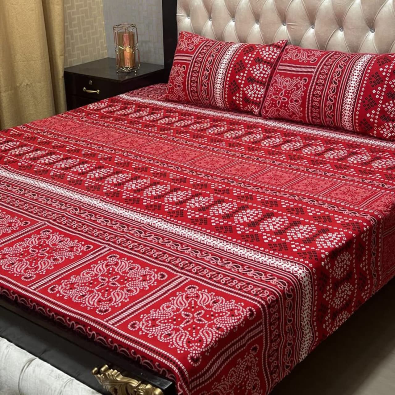 3D-Crystal Cotton 3 PCS Bedsheet