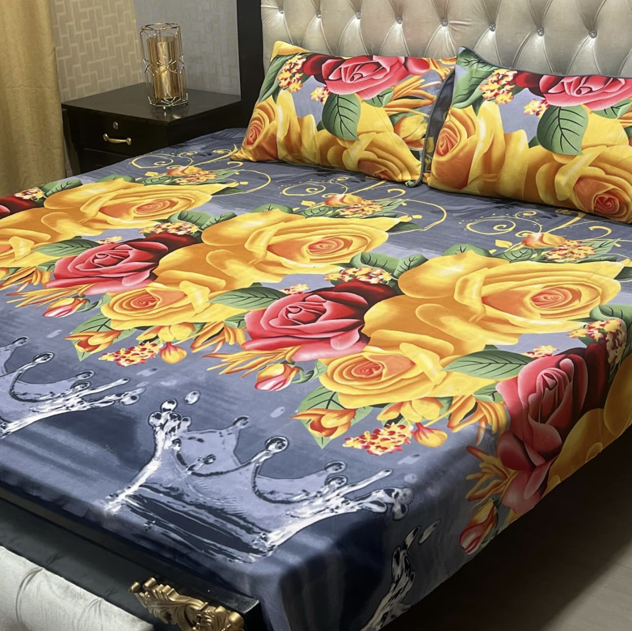3D-Crystal Cotton 3 PCS Bedsheet