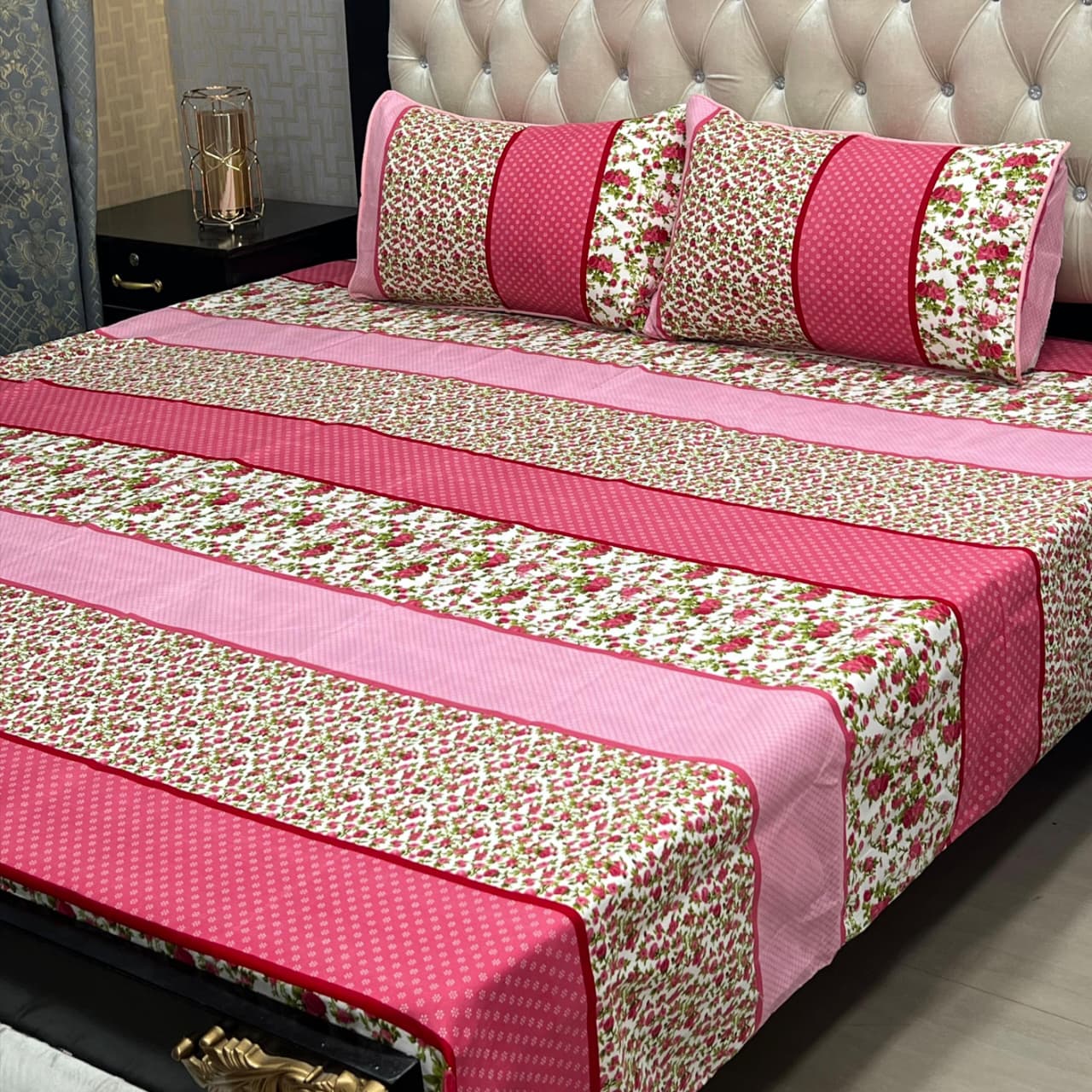 3D-Crystal Cotton 3 PCS Bedsheet