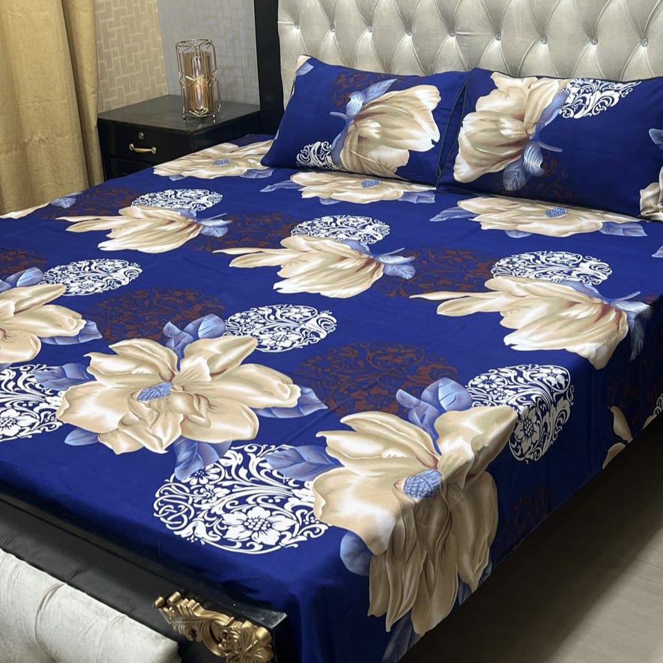 3D-Crystal Cotton 3 PCS Bedsheet