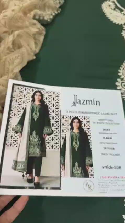 JAZMIN Lawn Embroidered 3pc